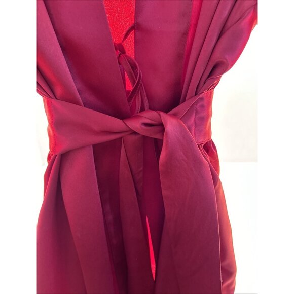 Cabernet by Sleep Sense Womens Deep Red Kimono Style Robe Mid Calf Size M - Picture 3 of 13